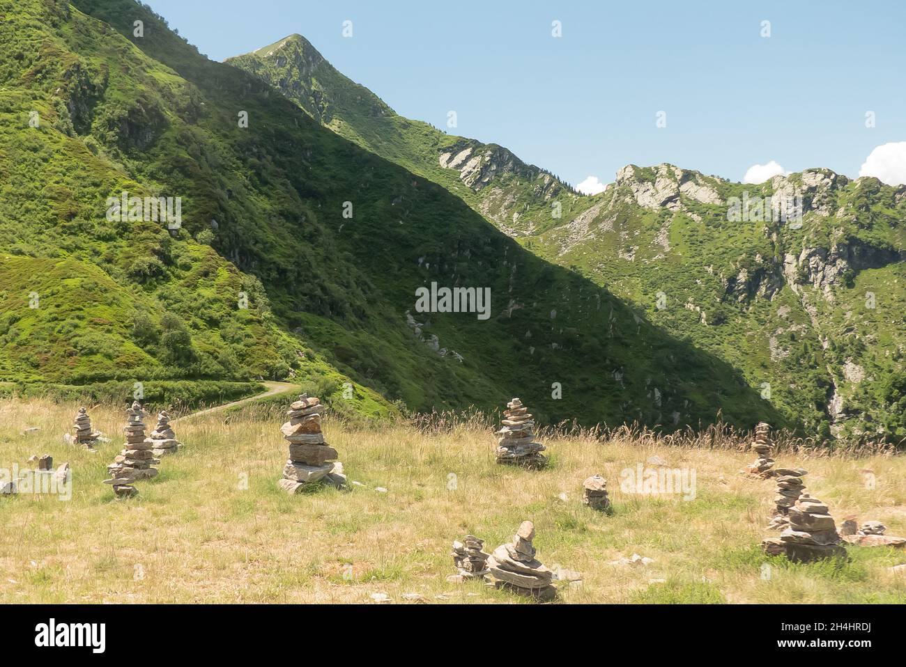 Switzerland: sculpture and workd of art near the top of Monte Tamaro Stock Photo