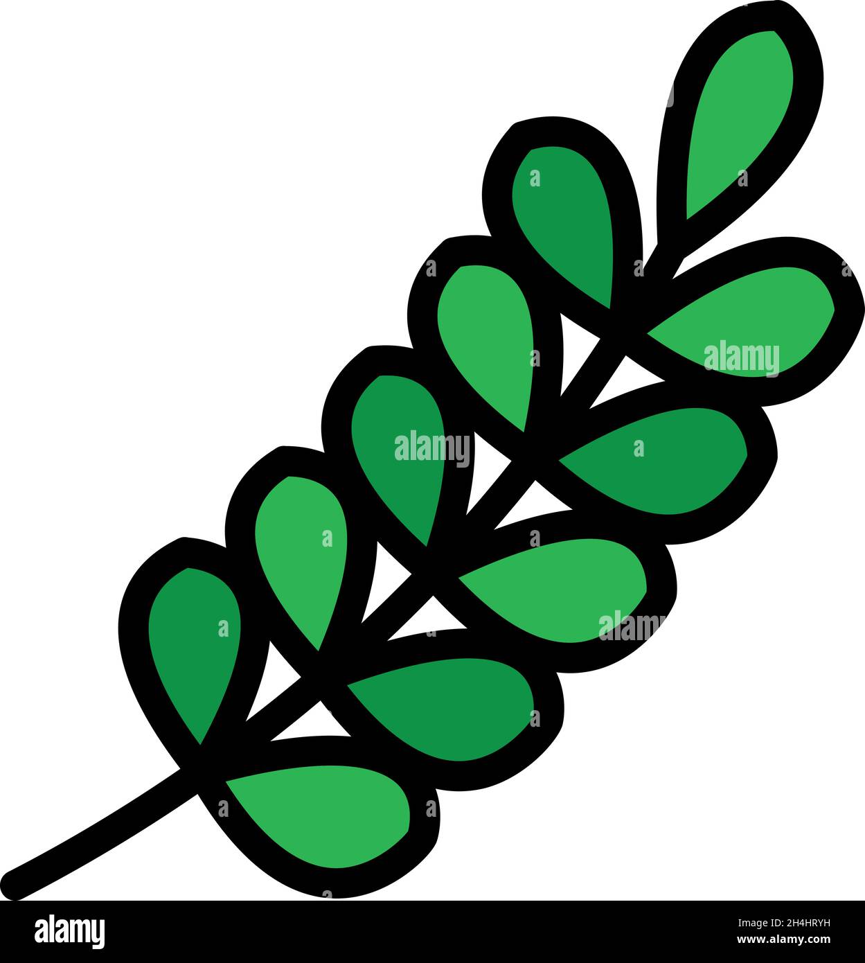 Aromatic plant leaf icon. Outline aromatic plant leaf vector icon color flat isolated Stock Vector