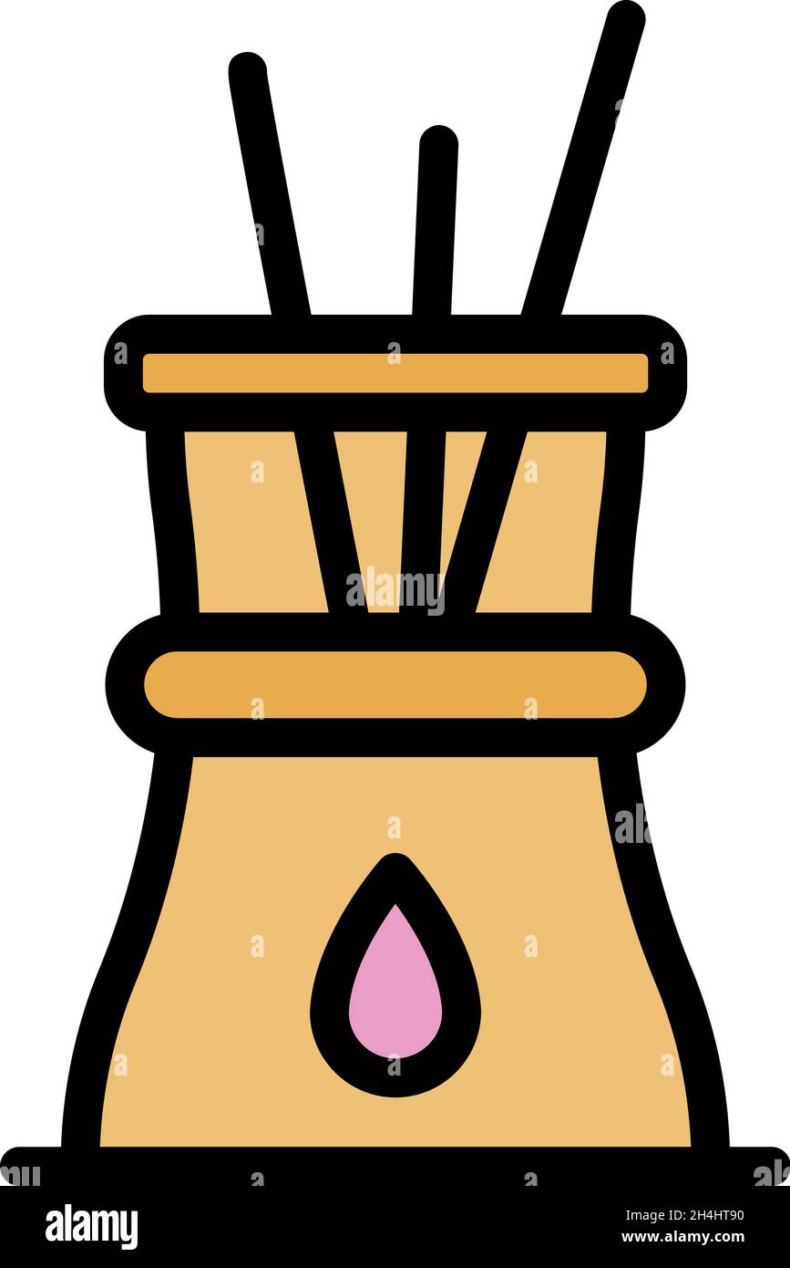 Flower diffuser icon. Outline flower diffuser vector icon color flat ...