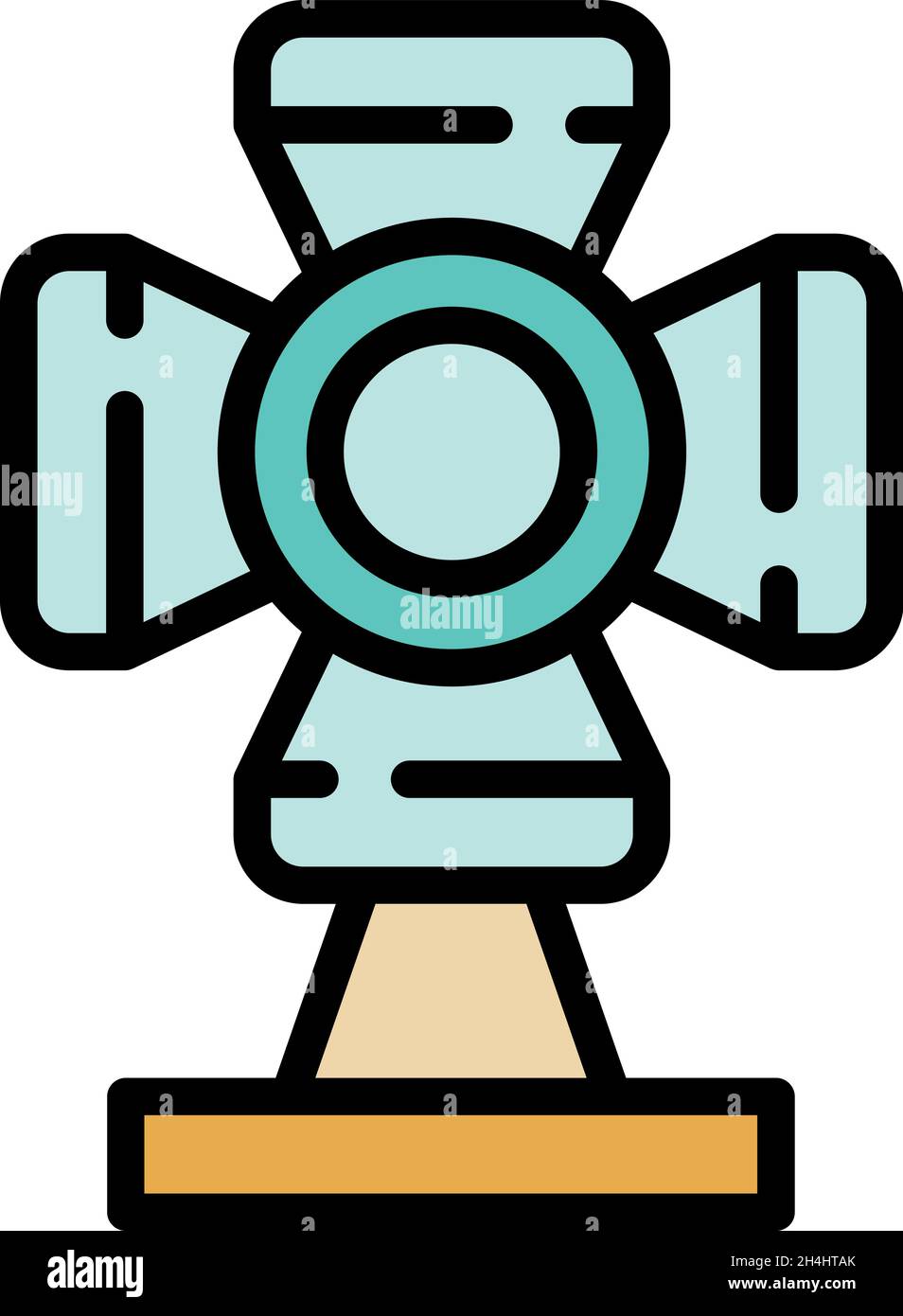 Spotlight icon. Outline spotlight vector icon color flat isolated Stock Vector