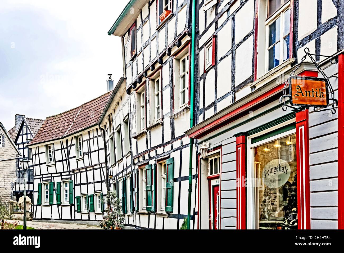 Mittelalterlicher Stadtkern von Hattingen, Nordrhein-Westfalen. Mediaeval Town Hattingen in North Rhine-Westphalia Stock Photo