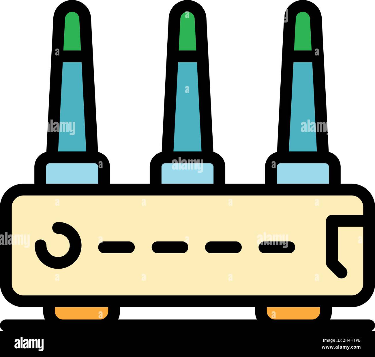 Home router icon. Outline home router vector icon color flat isolated ...