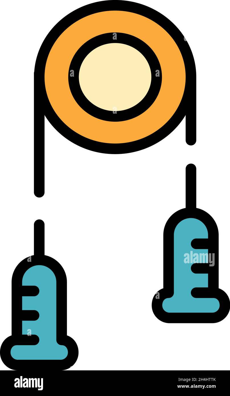 Exercise equipment icon. Outline exercise equipment vector icon color flat isolated Stock Vector