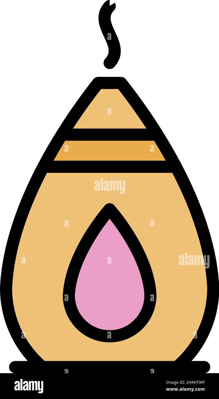 Aromatherapy diffuser icon. Outline aromatherapy diffuser vector icon color flat isolated Stock Vector
