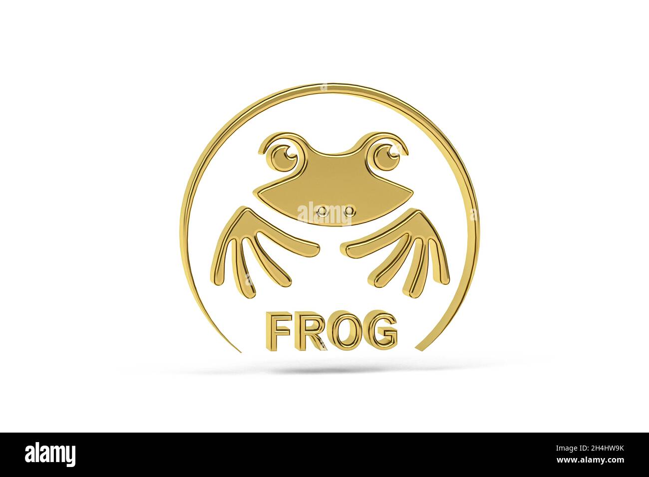 Golden 3d frog icon isolated on white background - 3d render Stock ...