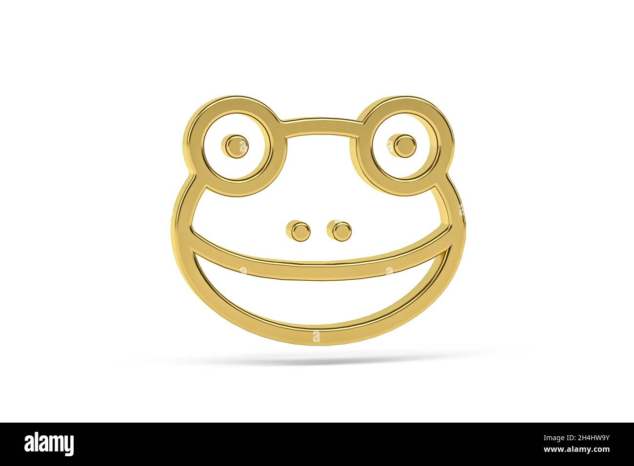 Golden 3d frog icon isolated on white background - 3d render Stock ...