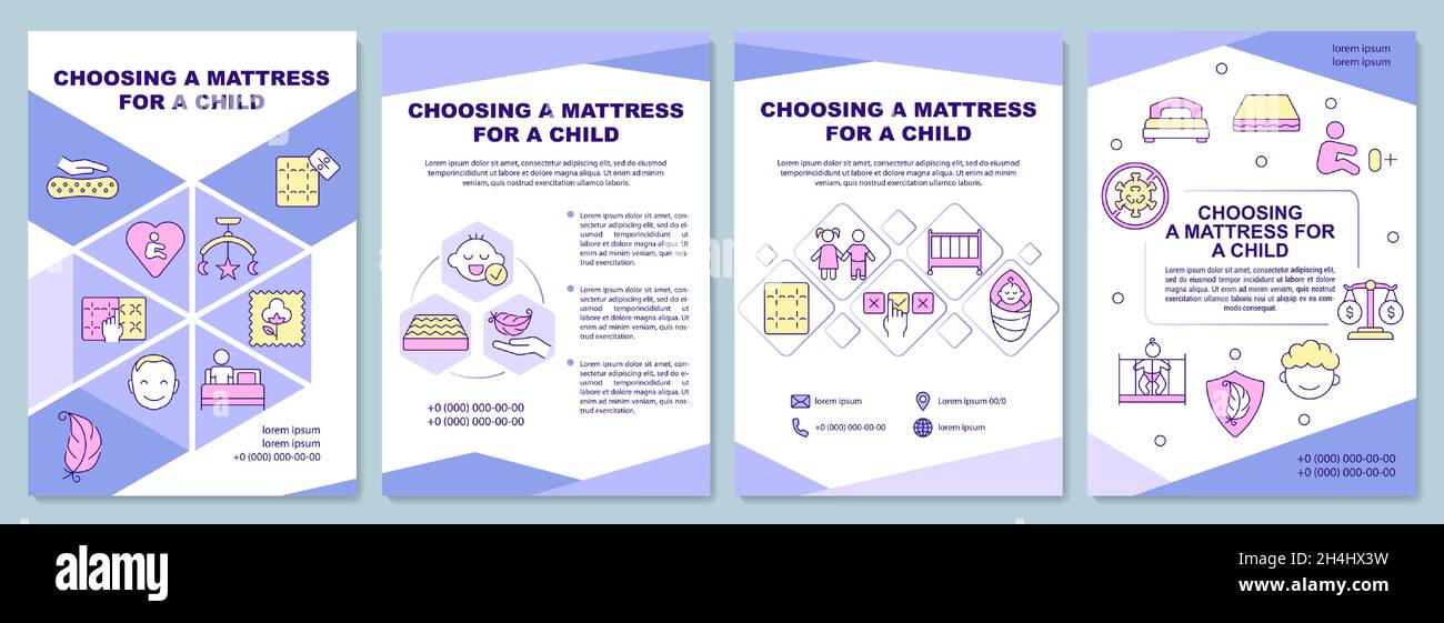 Choosing mattress for child brochure template Stock Vector Image & Art