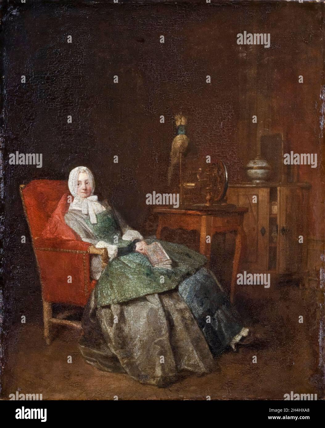 Jean Baptiste Siméon Chardin, Domestic Pleasures, painting, 1746 Stock Photo
