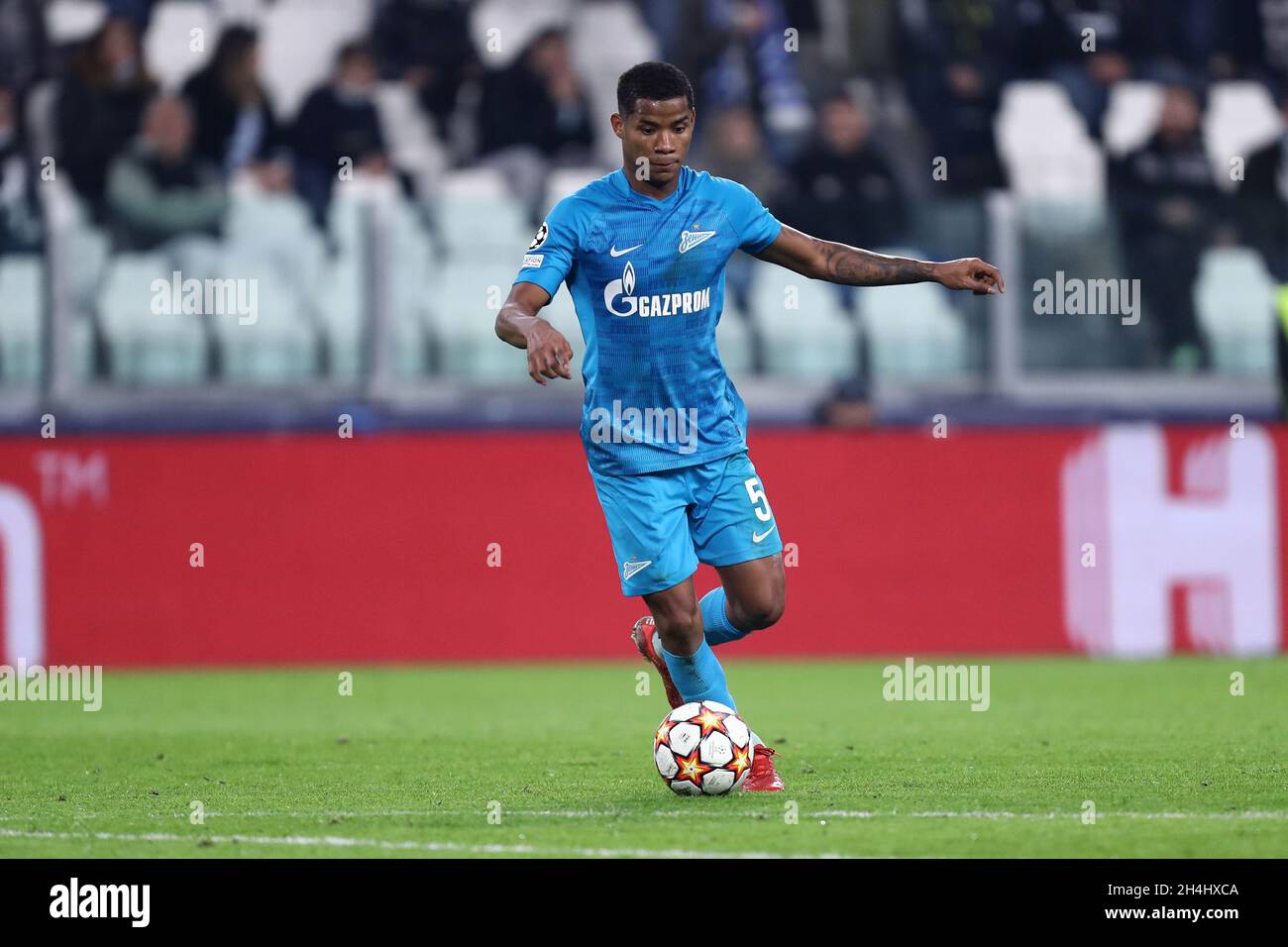 Wilmar Barrios of Fc Zenit  controls the ball during the Uefa Champions League Group H  match between Juventus Fc and Zenit St. Petersburg at Allianz Stadium on November 02, 2021 Turin, Italy . Stock Photo