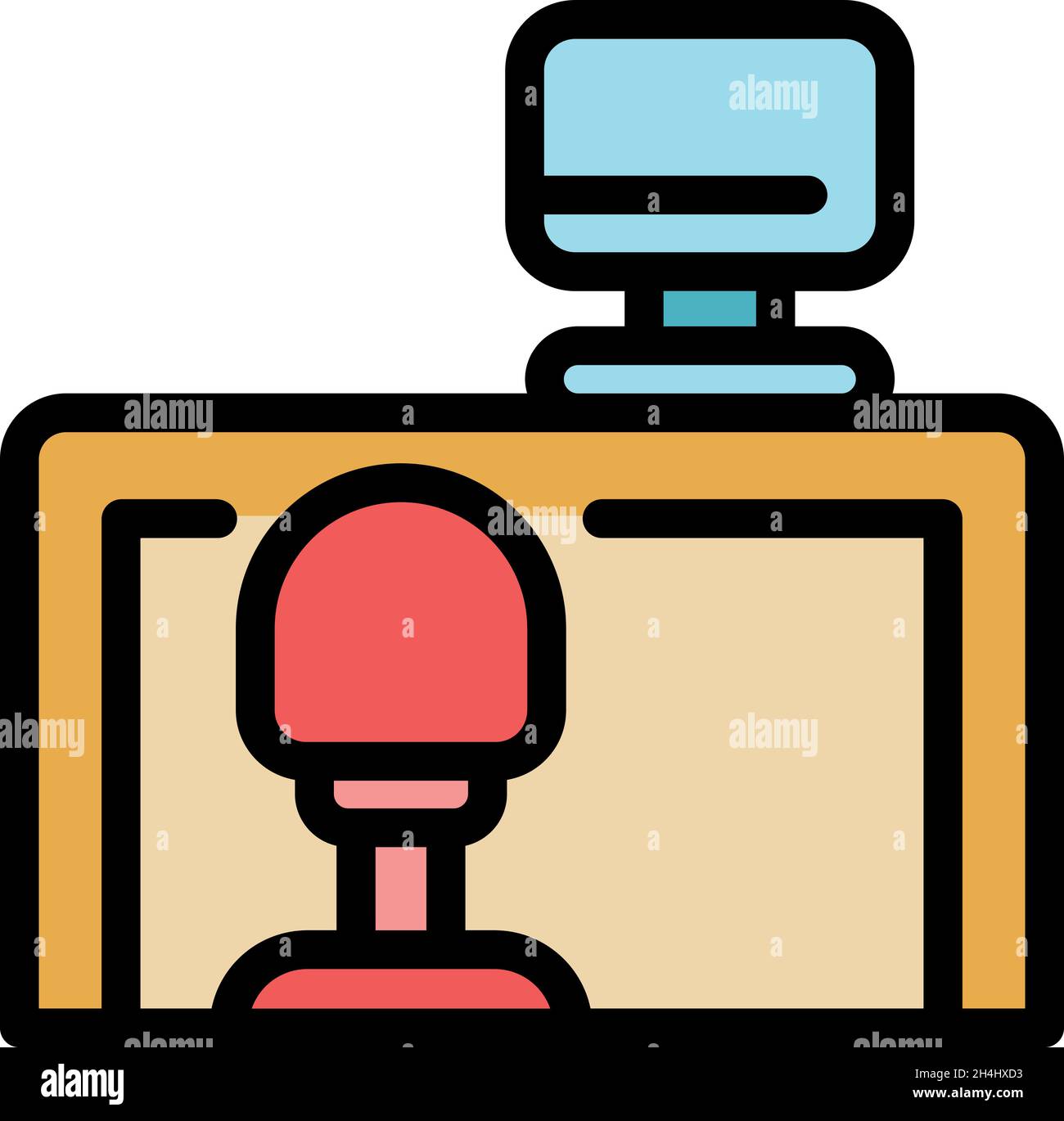 Quiet spaces desktop computer icon. Outline quiet spaces desktop
