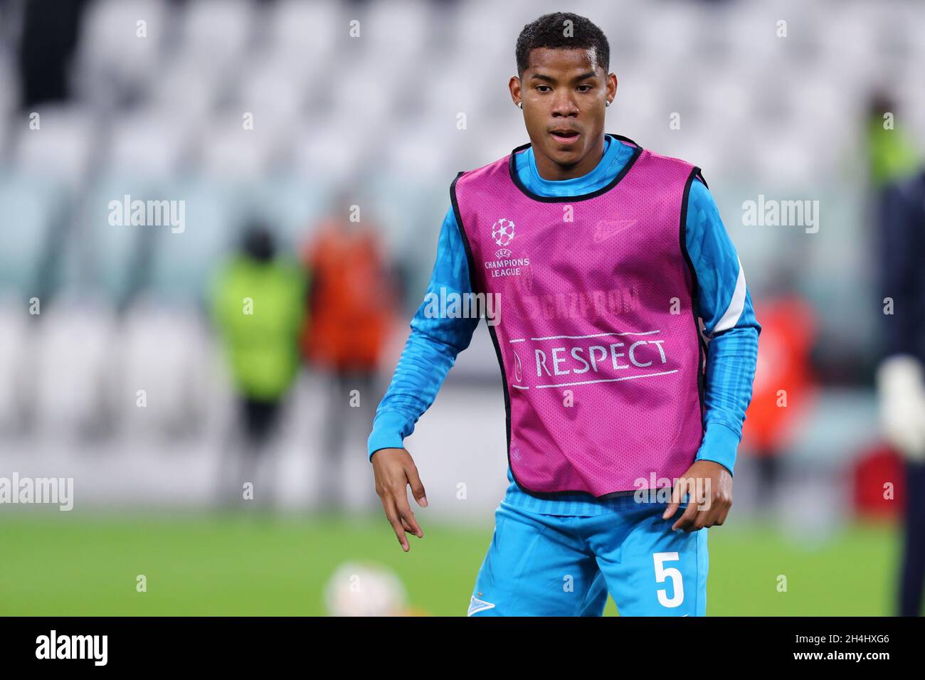 Wilmar Barrios of Fc Zenit  during warm up before the  Uefa Champions League Group H  match between Juventus Fc and Fc Zenit . Stock Photo