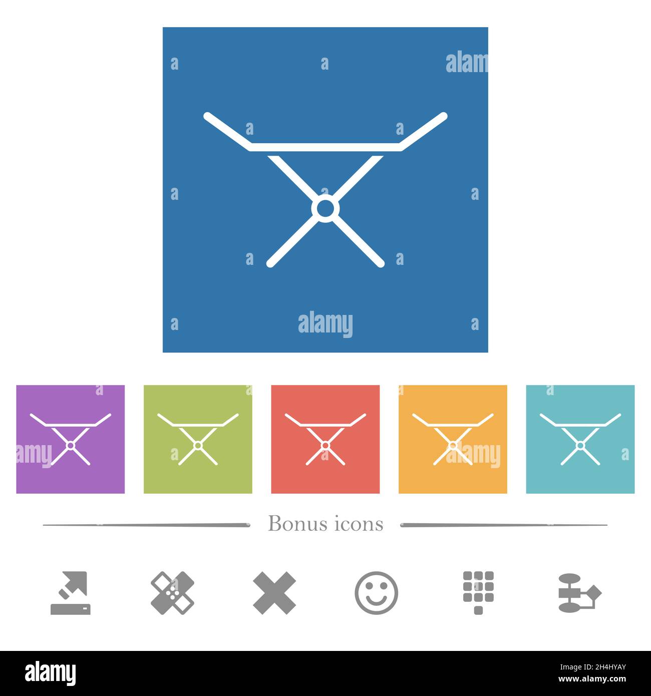 Collapsible clothes dryer rack solid flat white icons in square ...