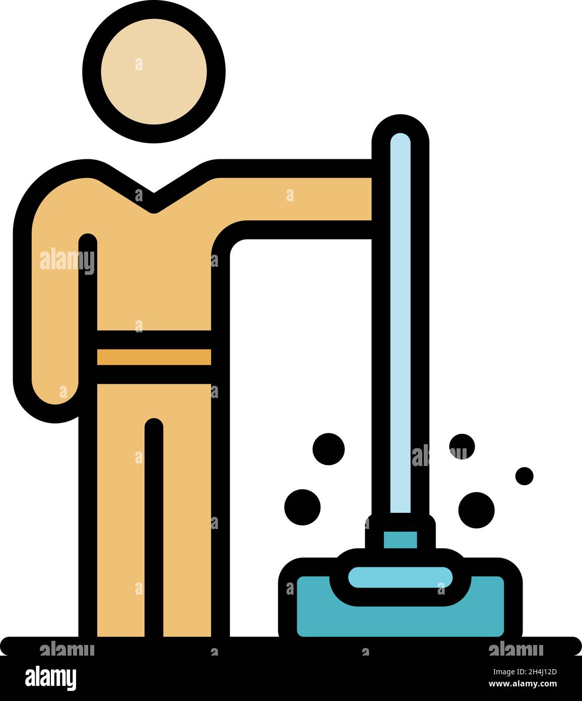 Wash floor disinfection icon. Outline wash floor disinfection vector icon color flat isolated Stock Vector