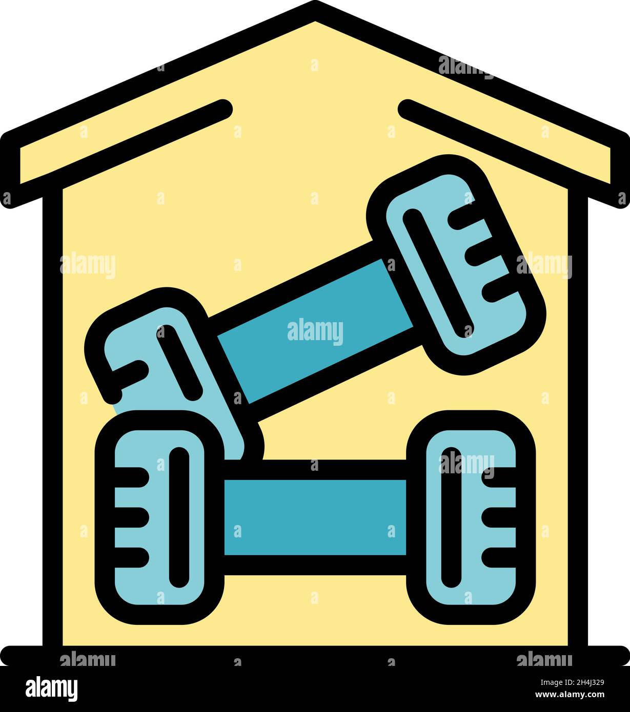 Home training icon. Outline home training vector icon color flat ...