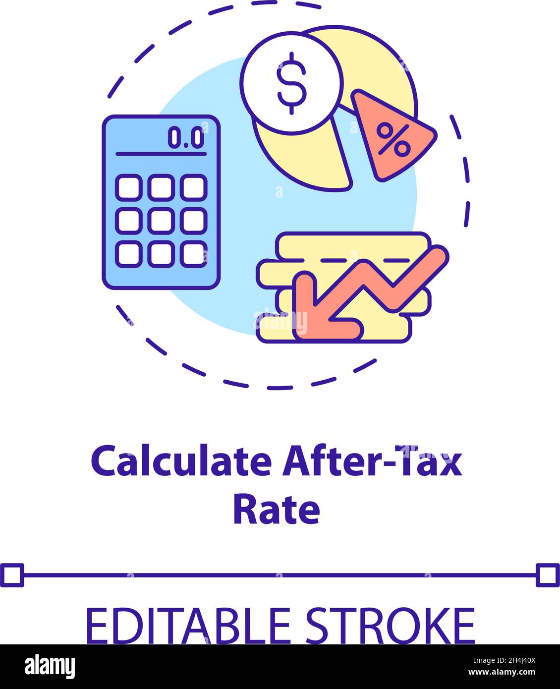 Calculate aftertax rate concept icon Stock Vector Image & Art Alamy