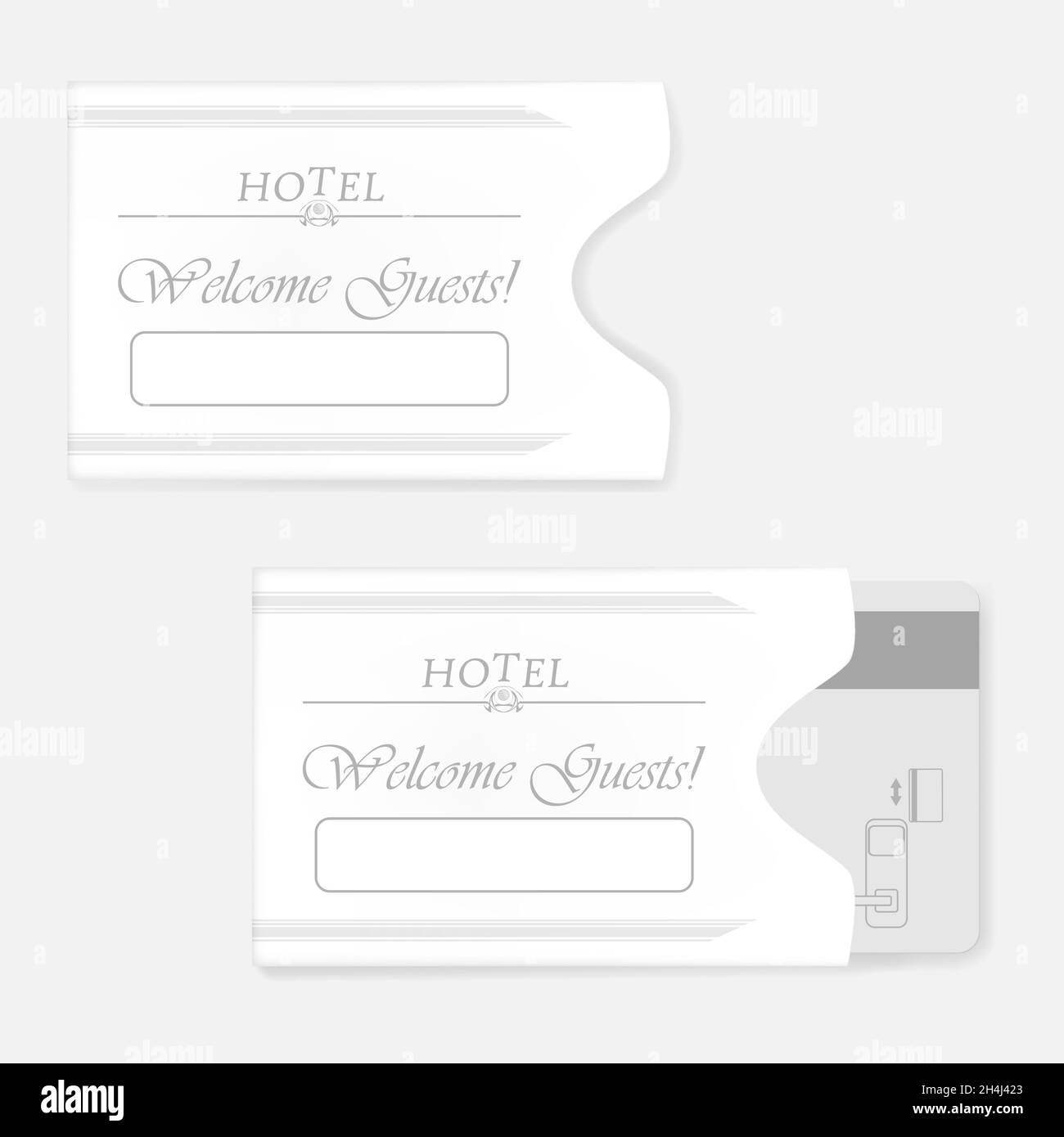 Hotel stripe key card holder. Hospitality keycard sleeve