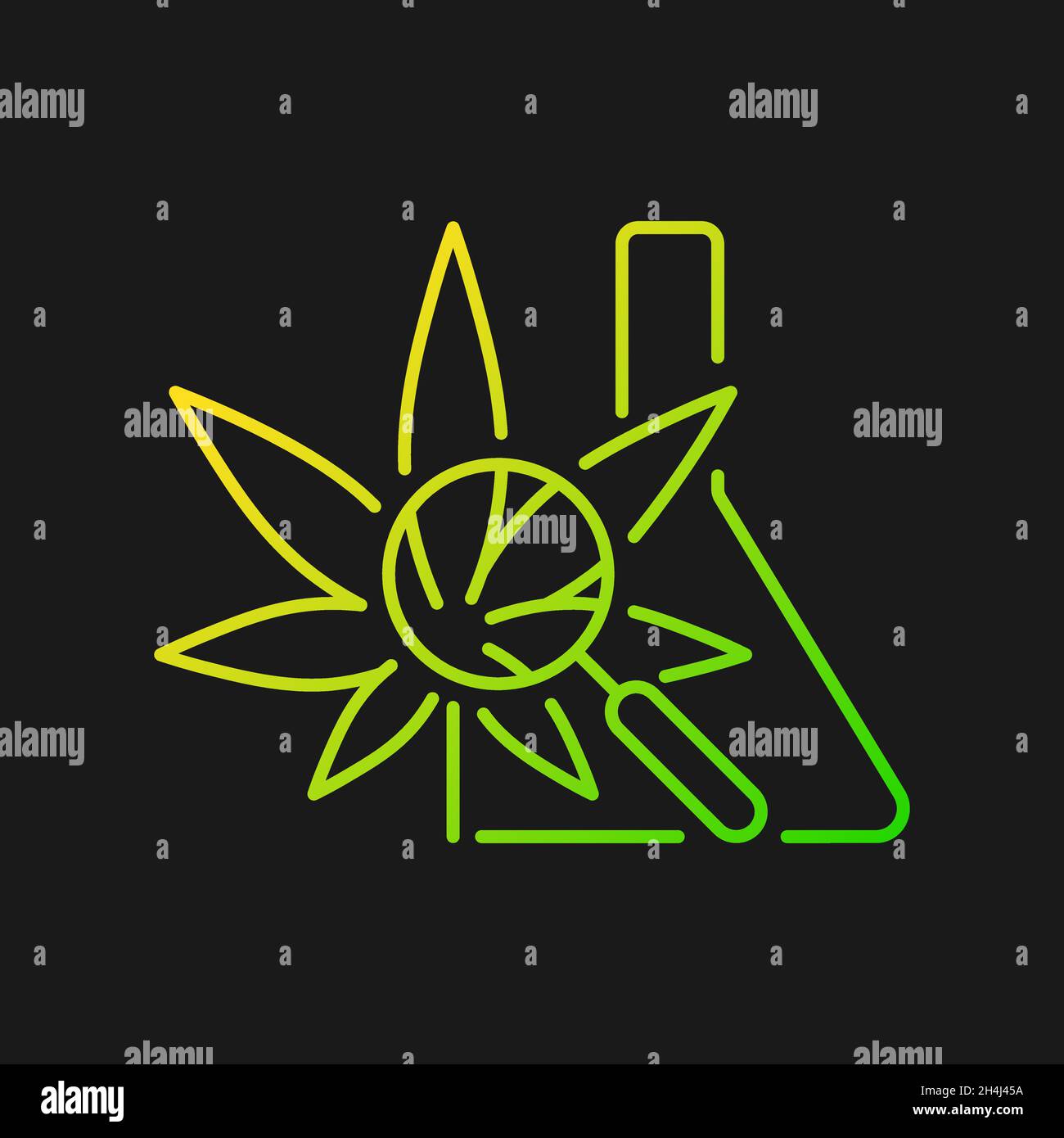 Medical cannabis research gradient vector icon for dark theme Stock Vector