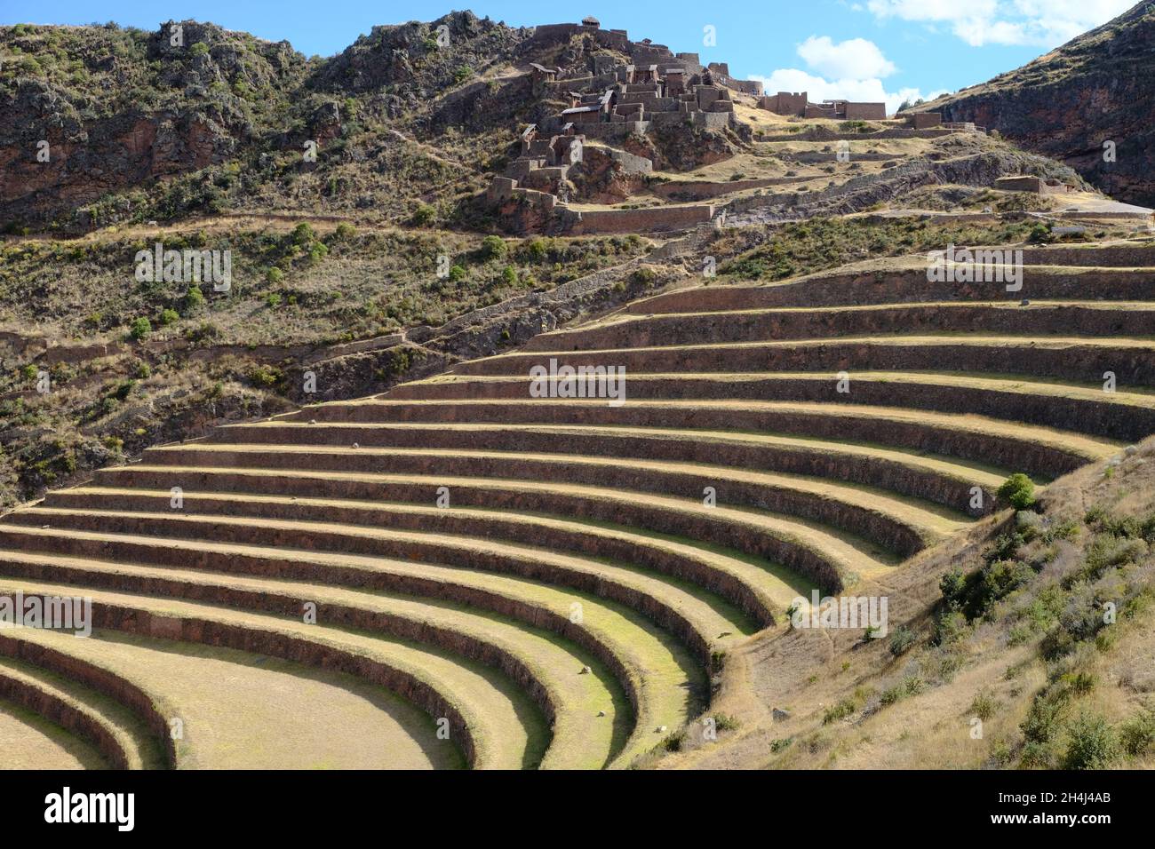 Peru Sacred Valley Pisac - Inca agricultural terraces Stock Photo