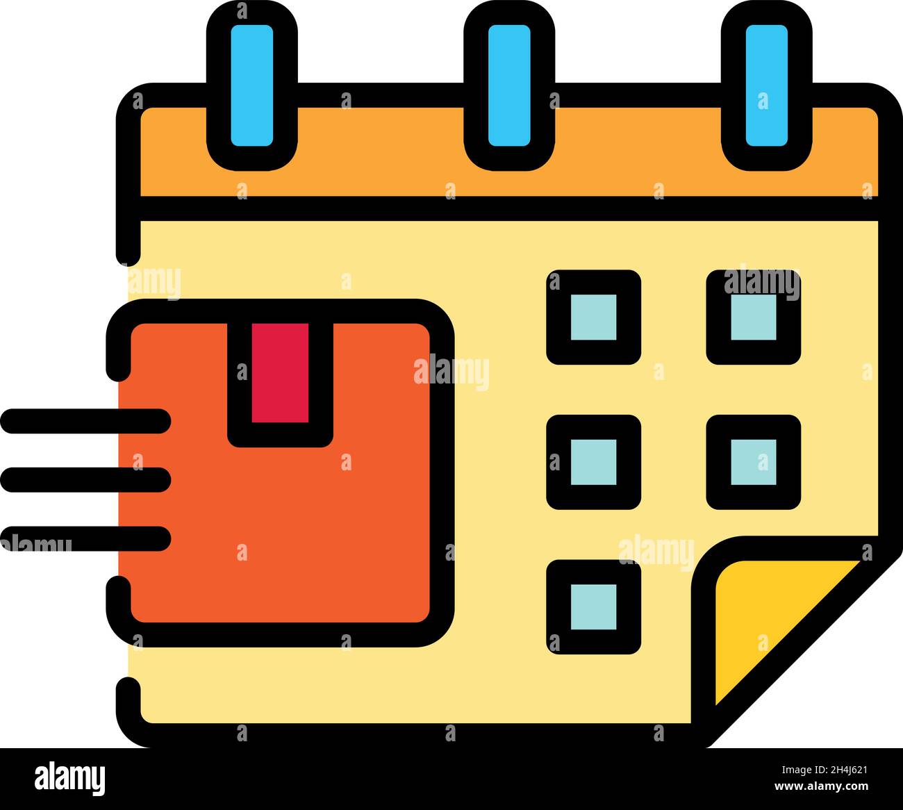 Calendar date home delivery icon. Outline calendar date home delivery