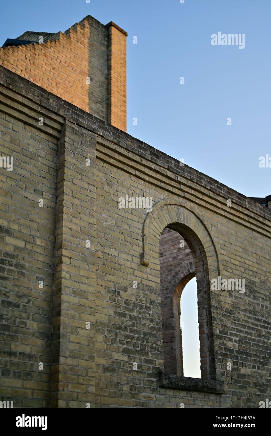 Old brick wall with a window Stock Photo - Alamy