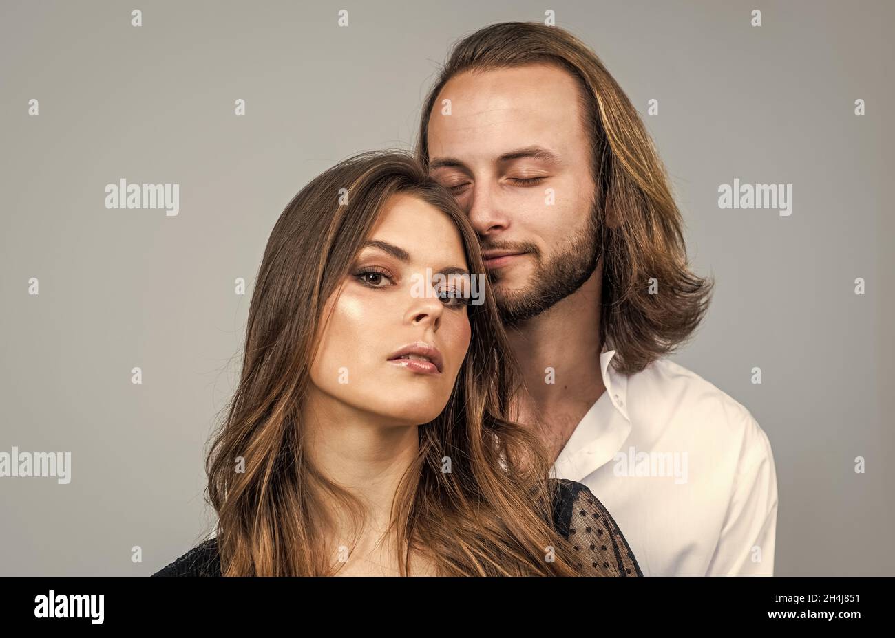 happy woman and man embrace and hug, real feelings Stock Photo - Alamy