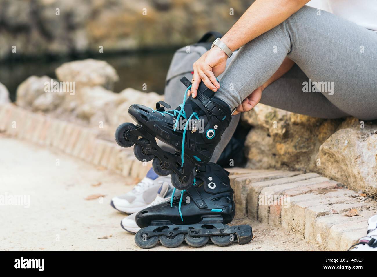 Man On Roller Skates High Resolution Stock Photography And Images Alamy