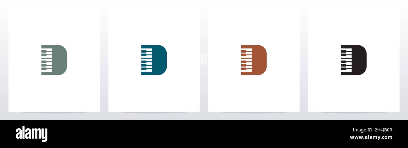 Piano Tuts On Letter Logo Design D Stock Vector