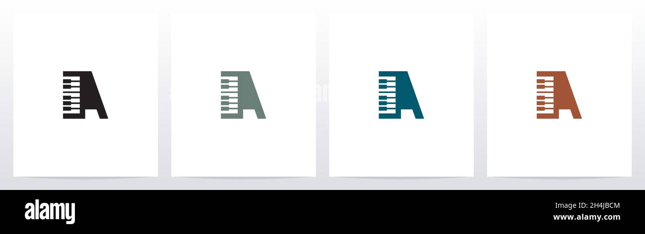 Piano Tuts On Letter Logo Design A Stock Vector