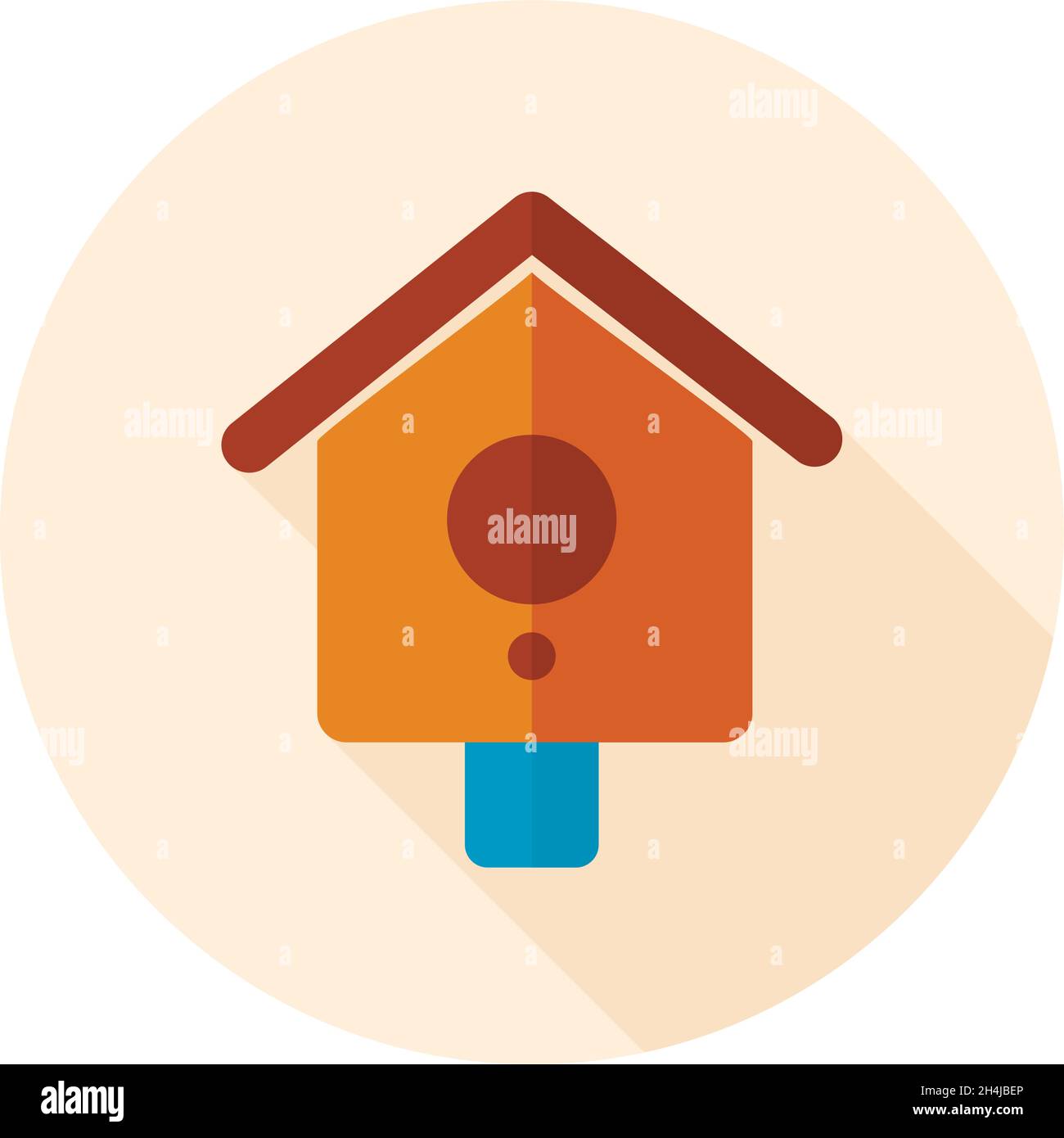 Nesting box, bird-house flat vector icon outline isolated, garden, eps 10 Stock Vector