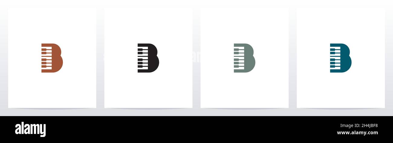 Piano Tuts On Letter Logo Design B Stock Vector