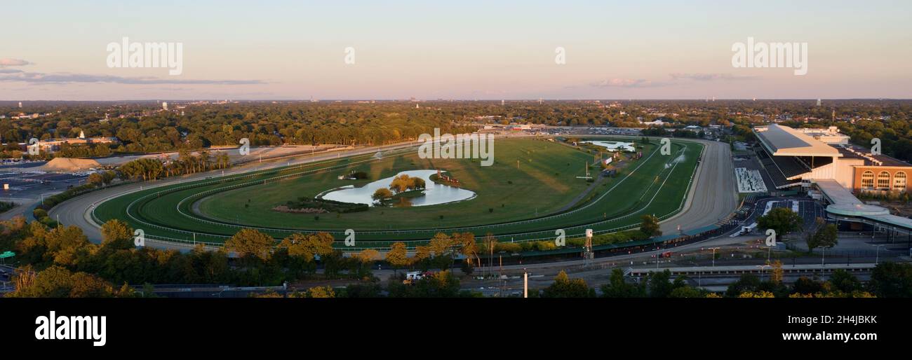 ELMONT, UNITED STATES Oct 01, 2021 An aerial view of the new UBS Arena at Belmont Park race