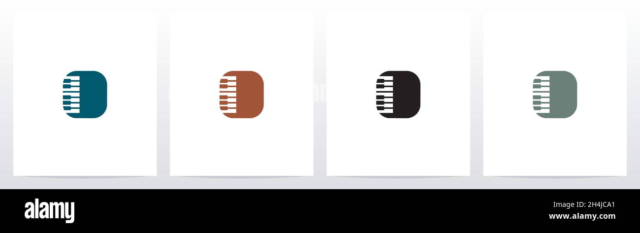 Piano Tuts On Letter Logo Design O Stock Vector