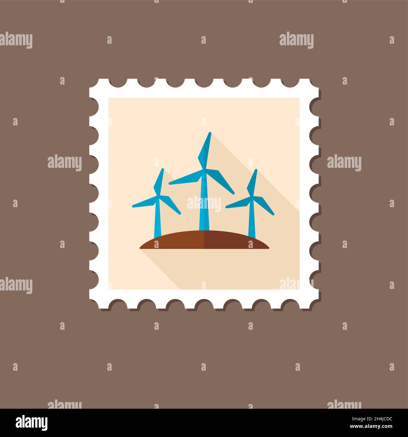 Windmill flat stamp with long shadow, eps 10 Stock Vector Image & Art ...