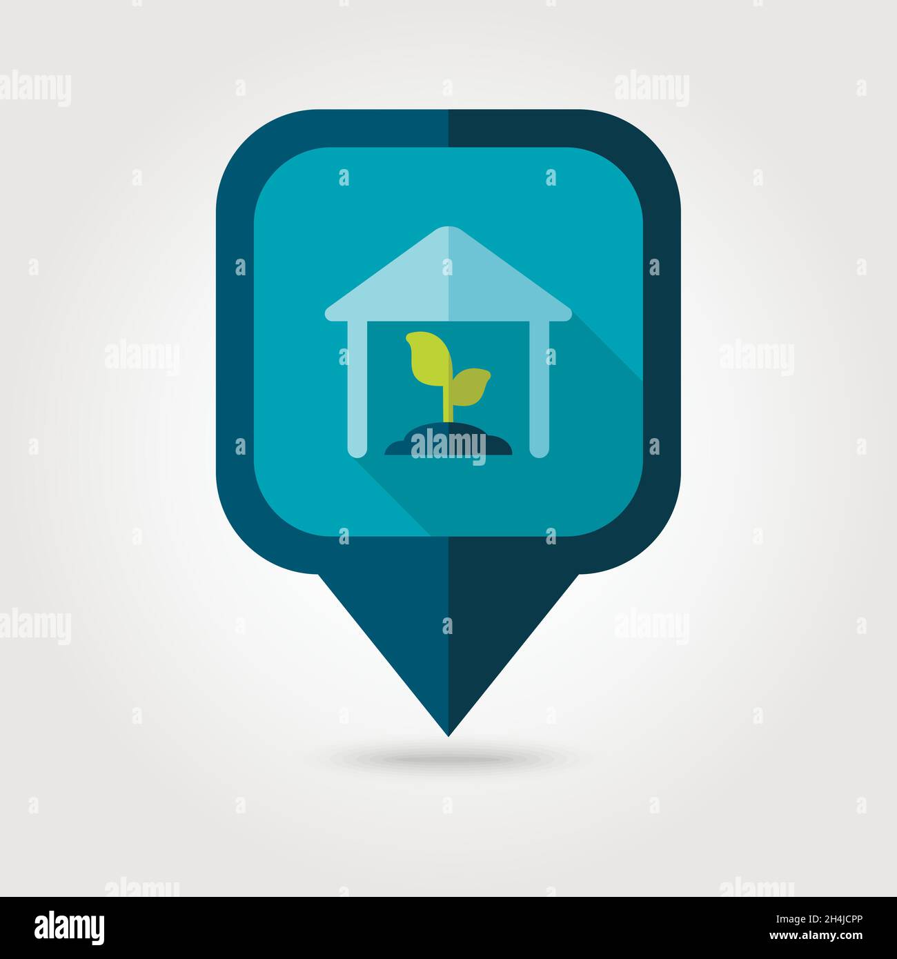 Greenhouse flat pin map icon. Map pointer. Map markers. Farm. Field. Vector illustration eps 10 Stock Vector