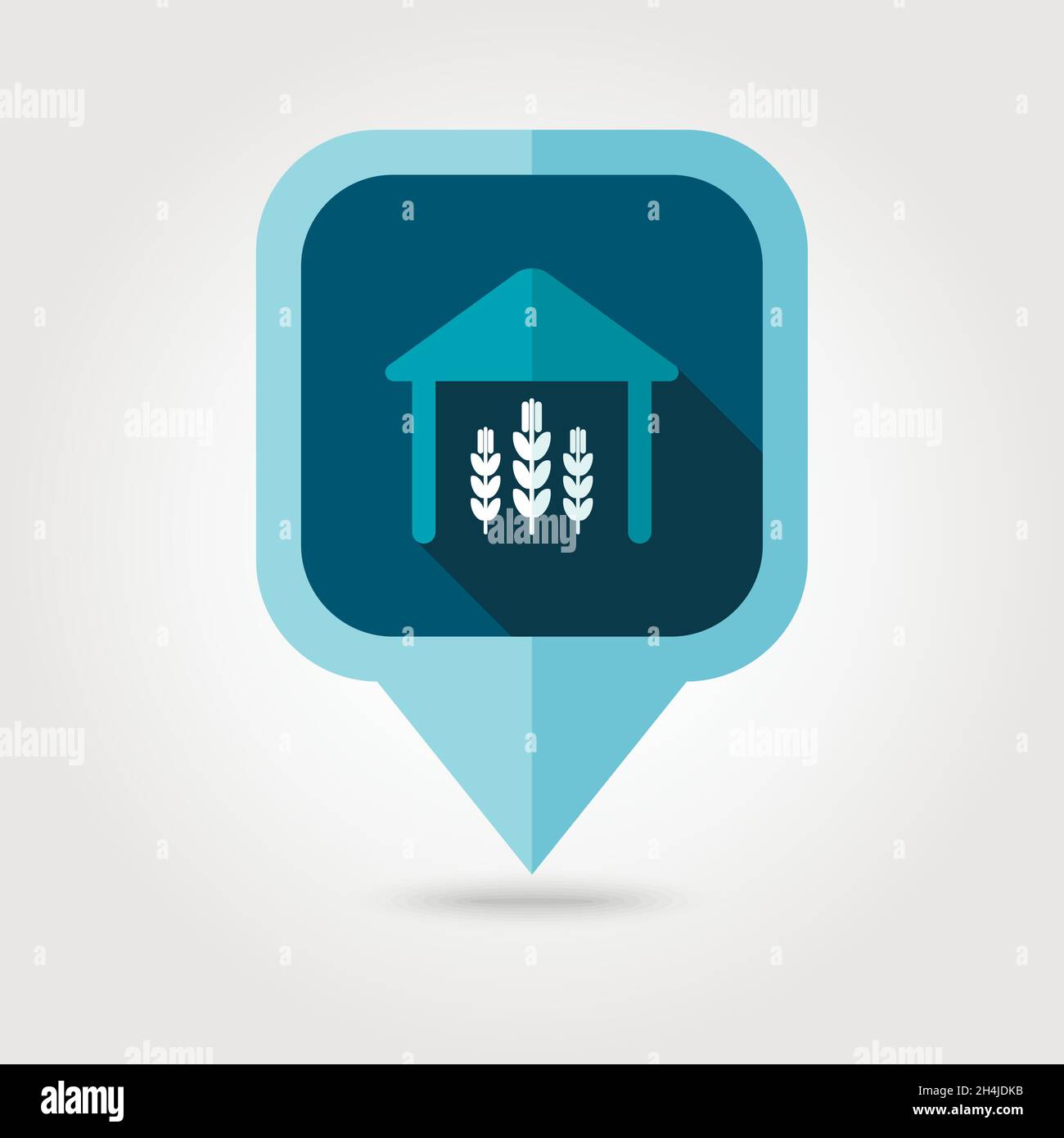 Barn flat pin map icon. Map pointer. Map markers. Farm. Field. Harvest. Vector illustration eps 10 Stock Vector