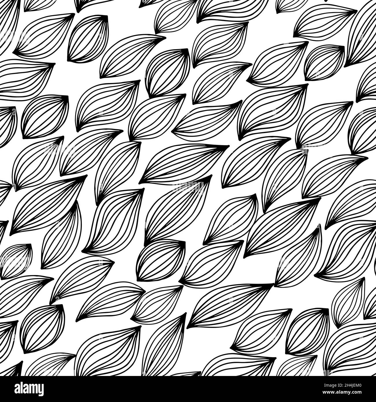 Waves seamless vector pattern, abstract hand drawn doodles background ...