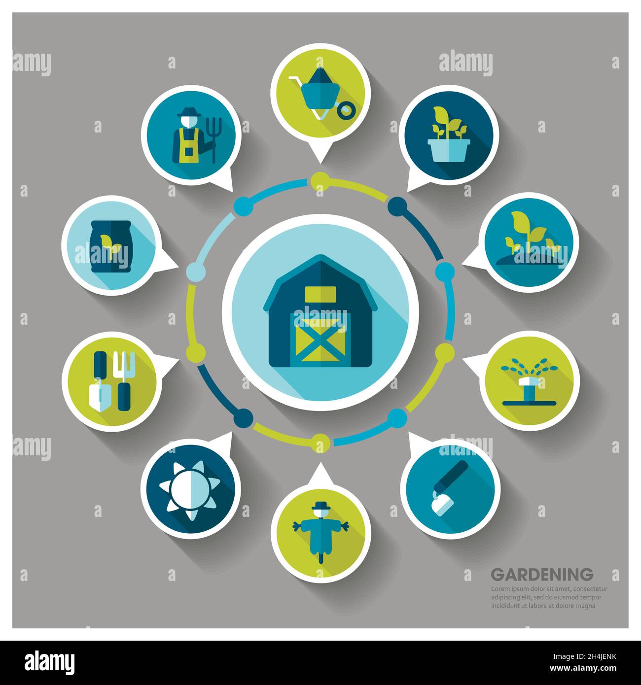 Garden Farm icons and agriculture infographics. Graph symbol for your ...