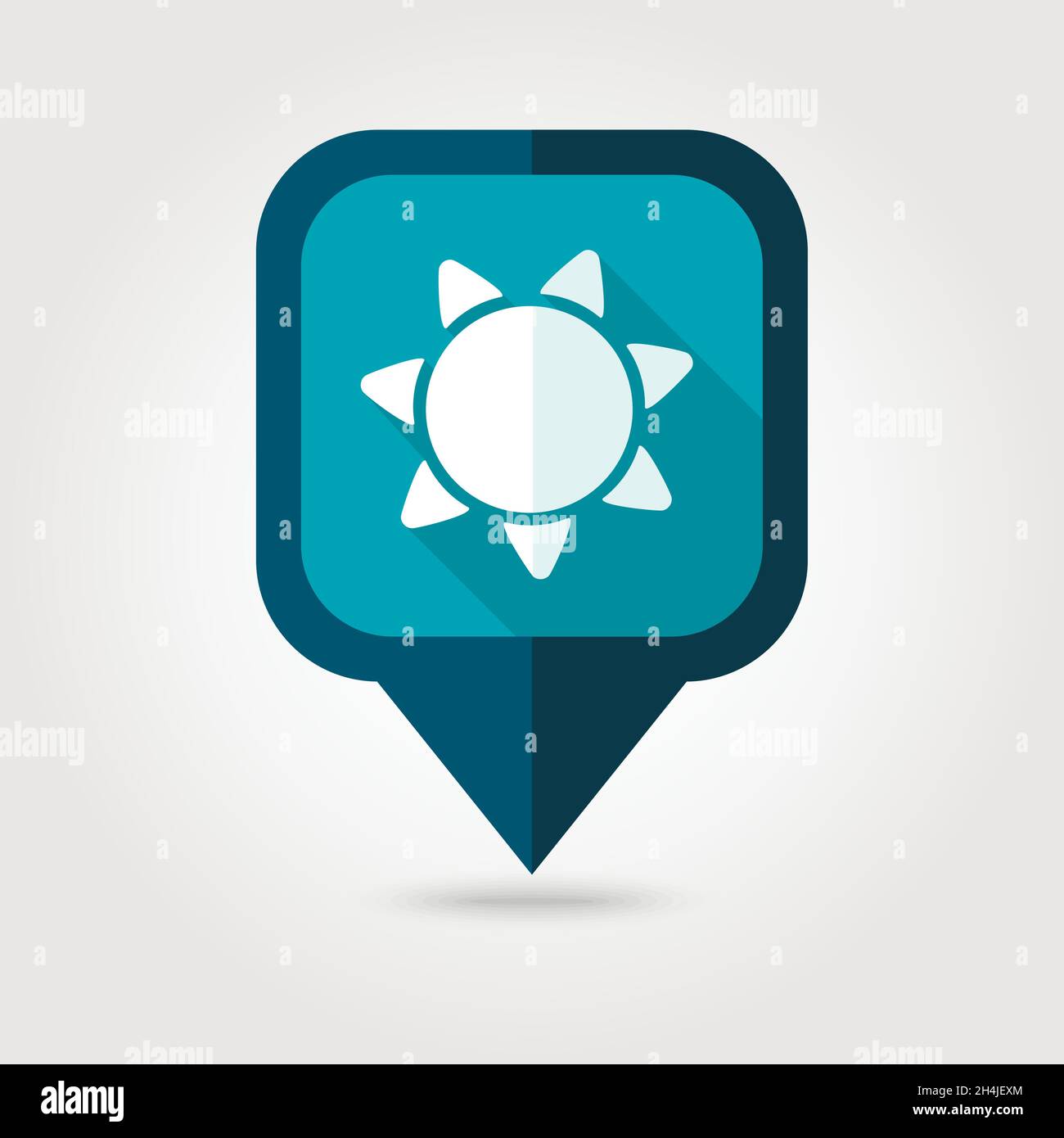 Sun flat pin map icon. Map pointer. Map markers. Farm. Field. Vector ...