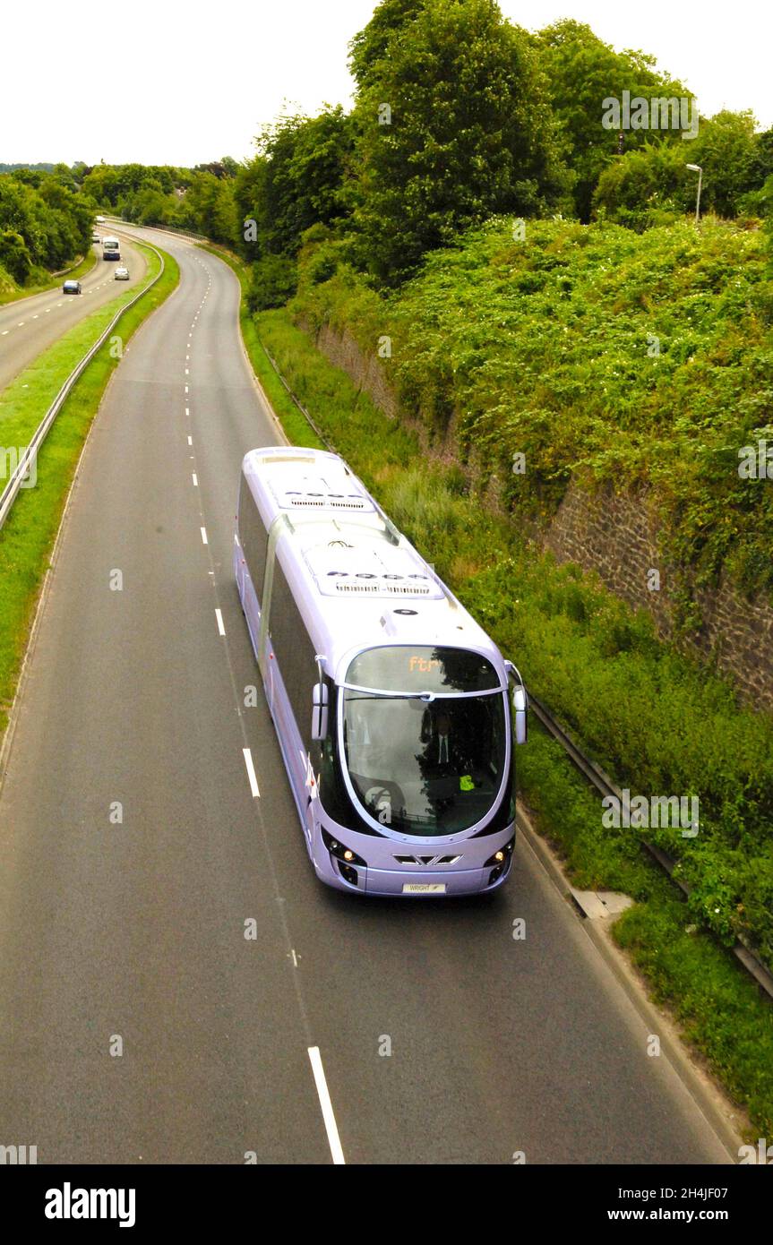 First Group Ftr bus on the road UK Stock Photo