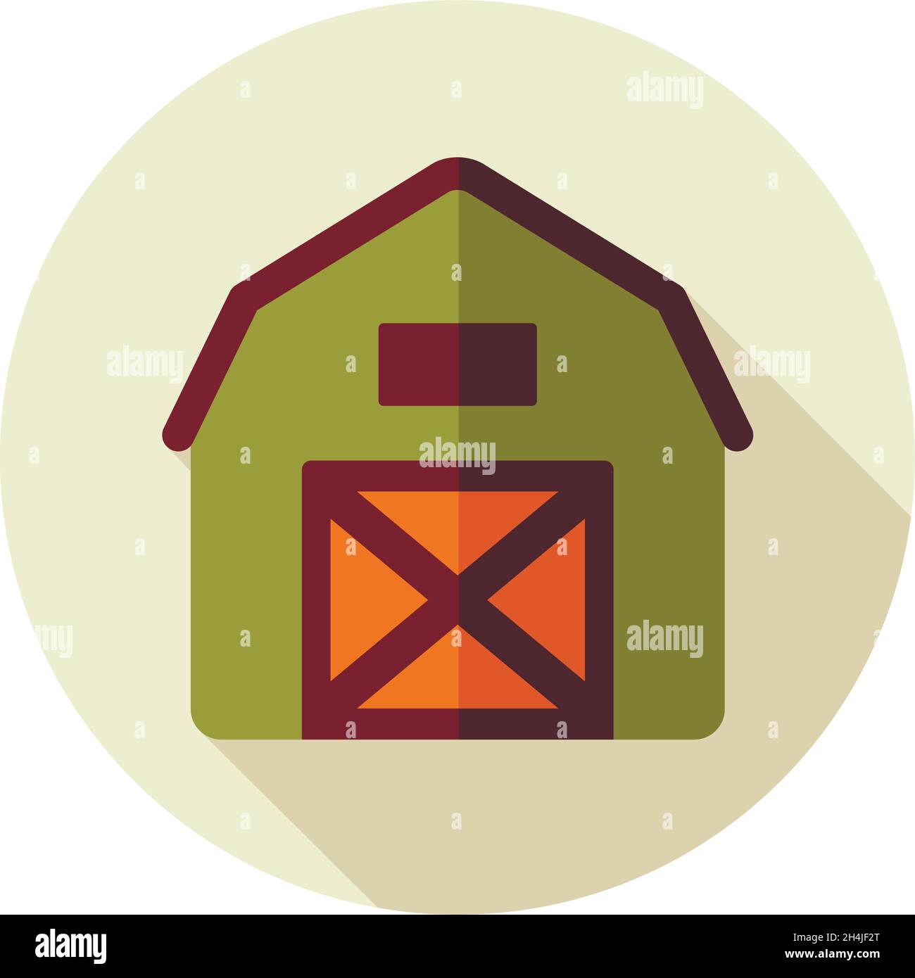 Barn house flat vector icon isolated, garden, eps 10 Stock Vector Image ...