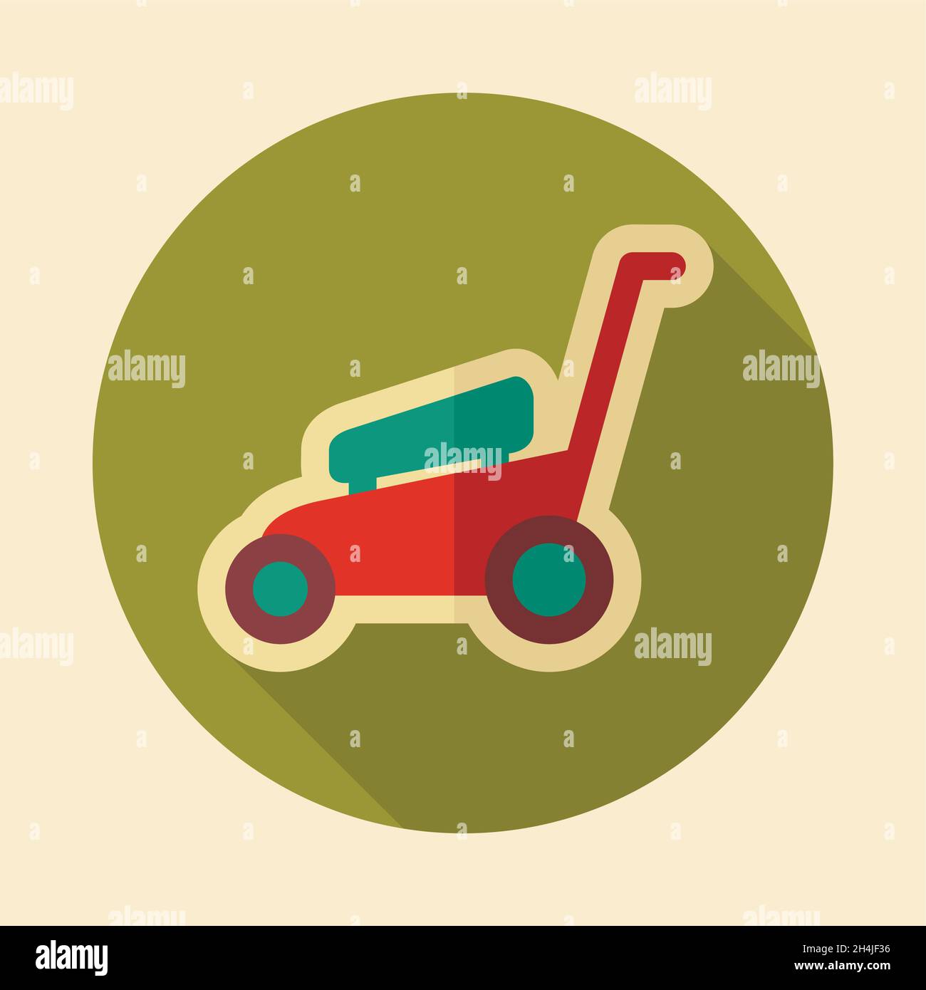Lawn Mowers flat vector icon outline isolated, garden, eps 10 Stock ...