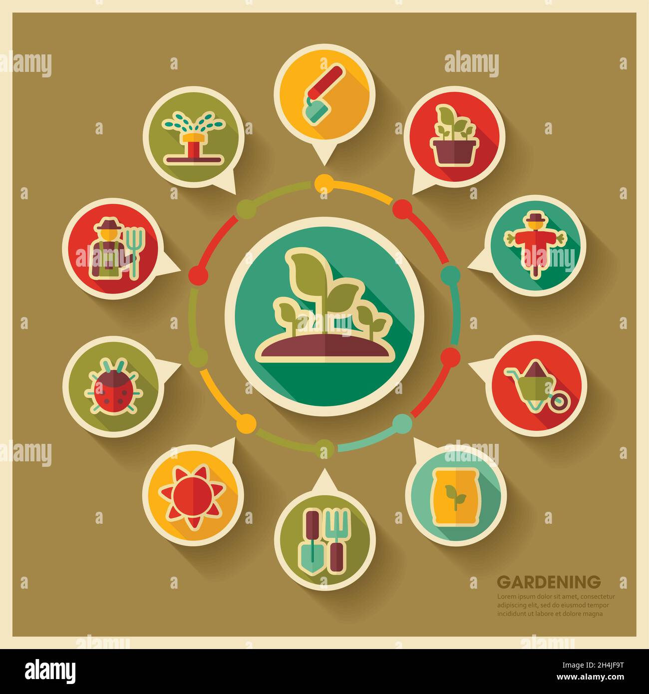 Garden Farm icons and agriculture infographics. Graph symbol for your ...
