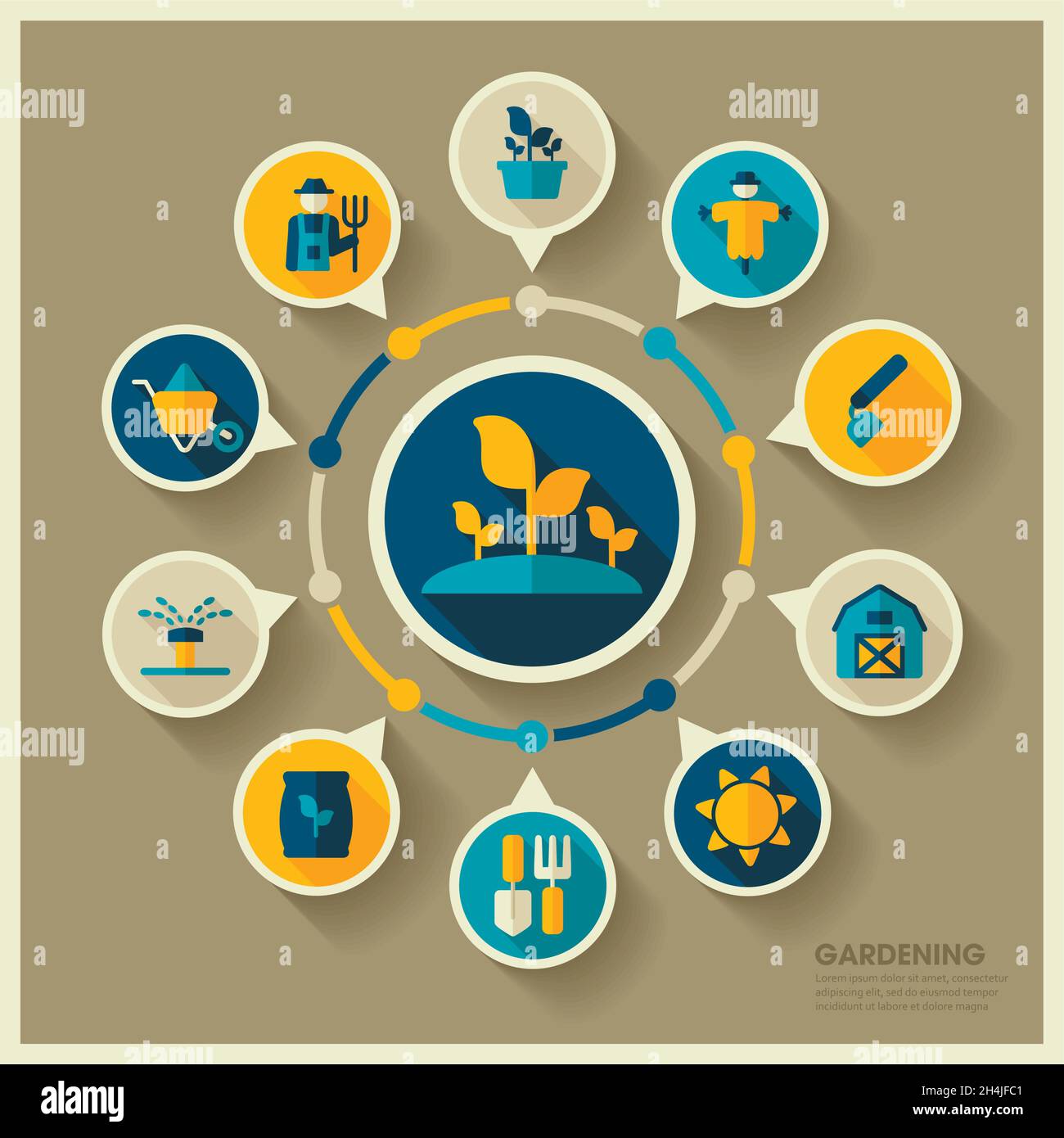 Garden Farm icons and agriculture infographics. Graph symbol for your ...