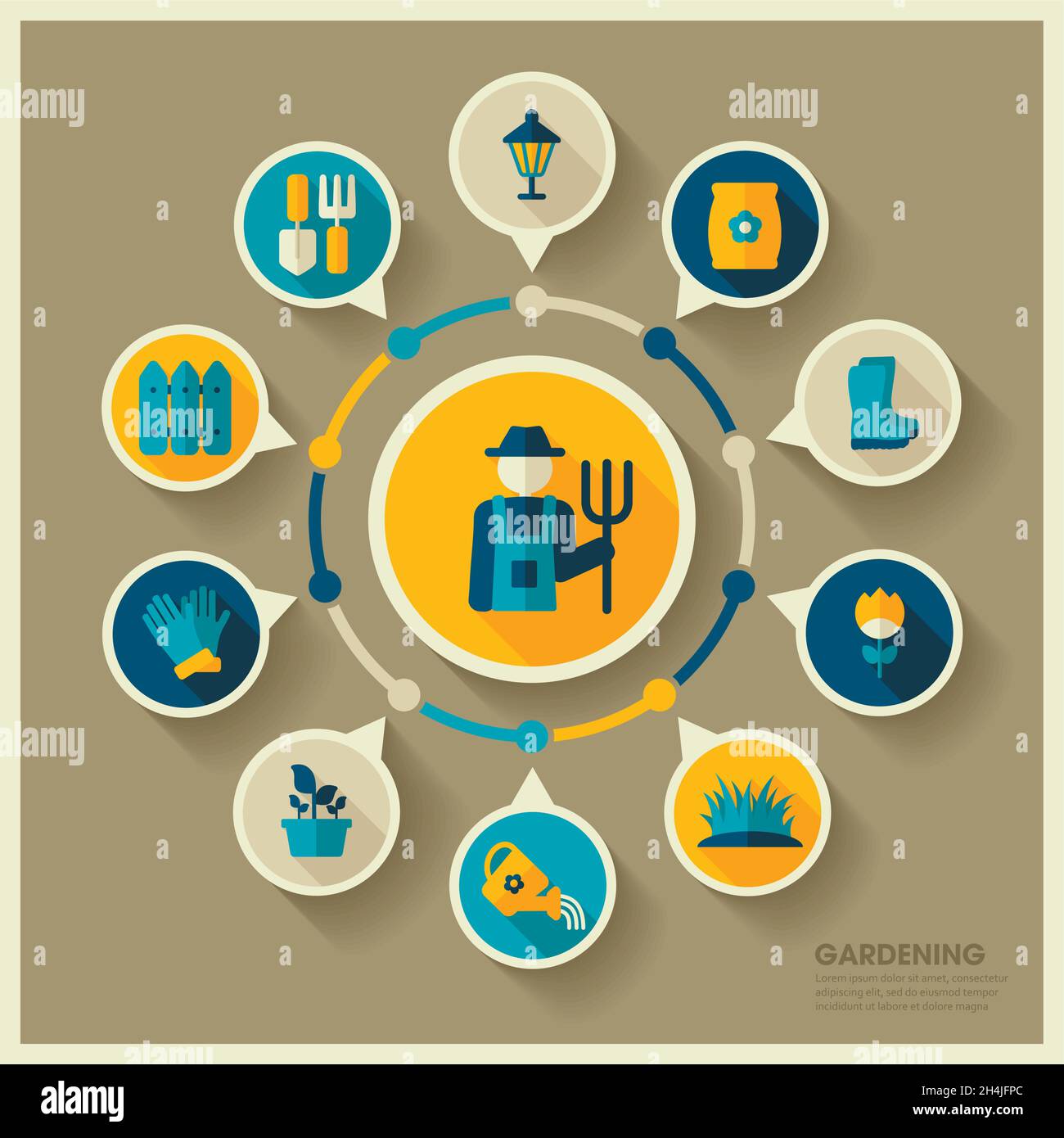 Garden Farm icons and agriculture infographics. Graph symbol for your ...