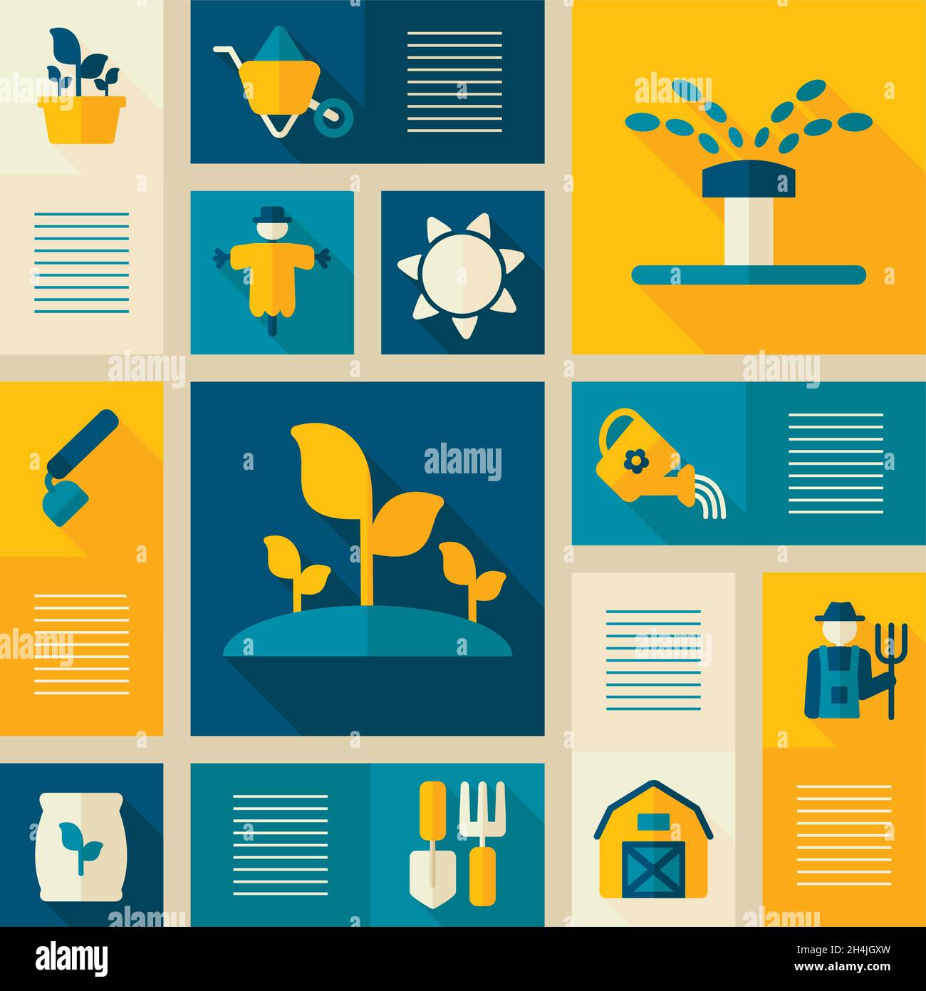 Garden Farm icons set. Graph symbol for your web site design, logo, app ...
