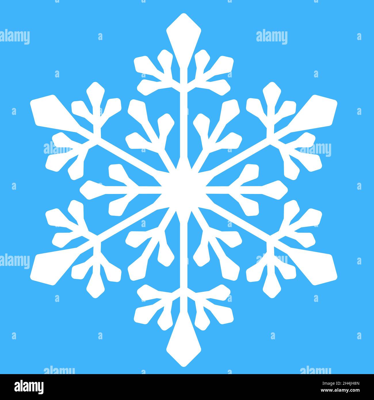 Symmetrical snowflake is a crystal shape of a Christmas snowflake. Ice ...