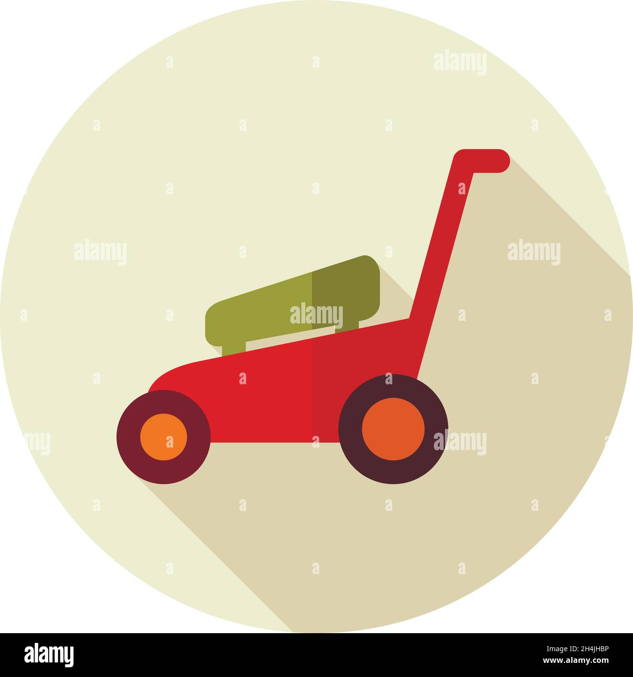 Lawn Mowers flat vector icon outline isolated, garden, eps 10 Stock ...
