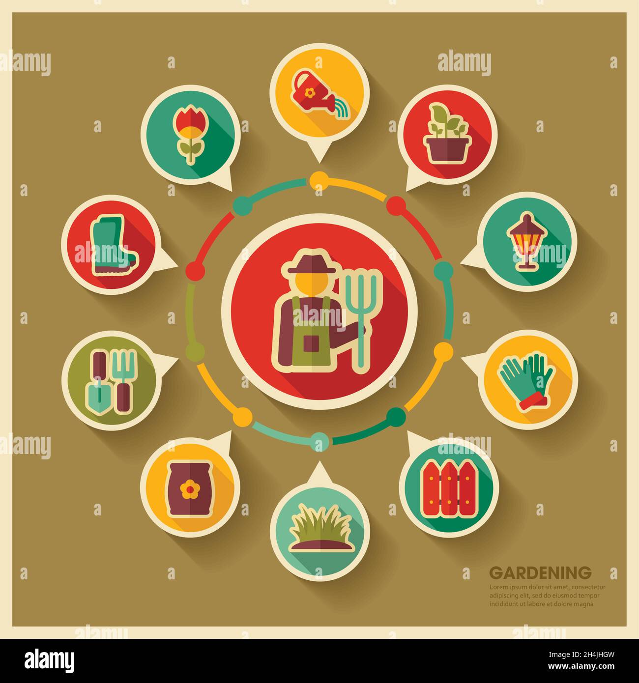 Garden Farm icons and agriculture infographics. Graph symbol for your ...