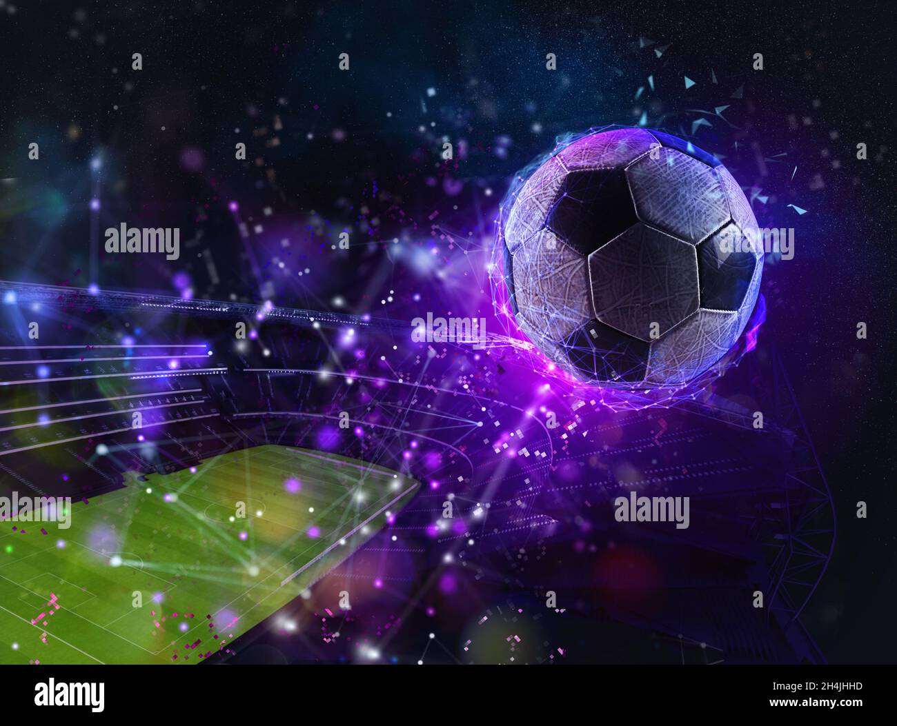 Soccer internet live streaming and bet online Stock Photo