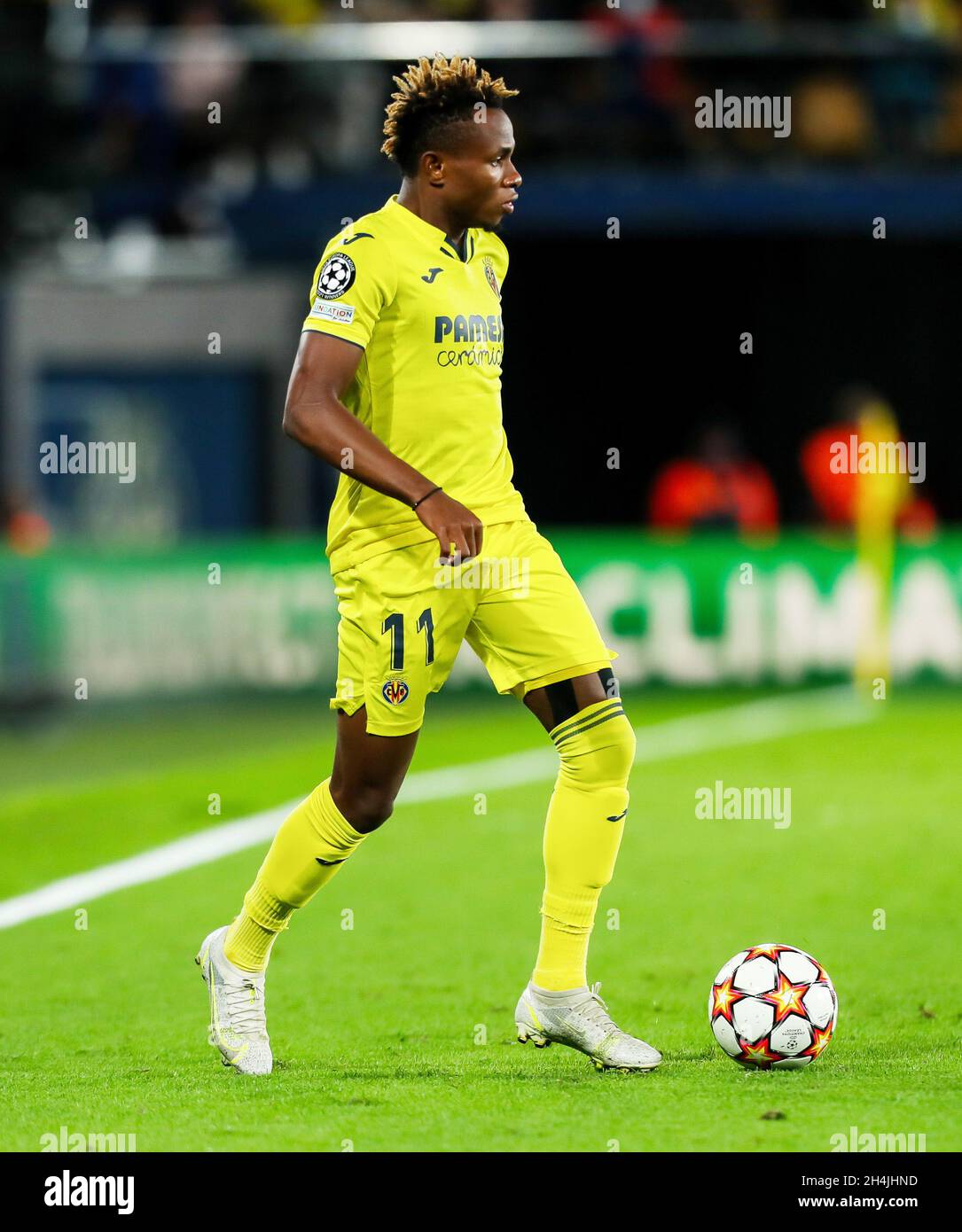 Castellon, Spain. 02nd Nov, 2021. Samu Chukwueze of Villarreal during the UEFA Champions League, Group F football match between Villarreal CF and BSC Young Boys on November 2, 2021 at the Ceramica Stadium in Castellon, Spain - Photo: Ivan Terron/DPPI/LiveMedia Credit: Independent Photo Agency/Alamy Live News Stock Photo